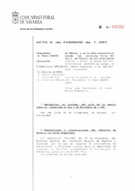 Actas de Sesiones de año 1997