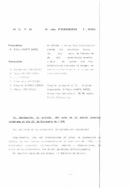 Actas de Sesiones del año 1996